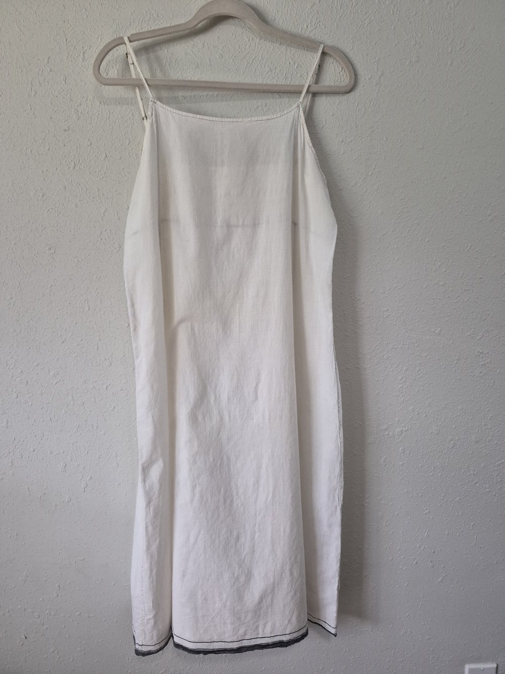 Injiri White Slip Dress with Contrast Hem Size 36